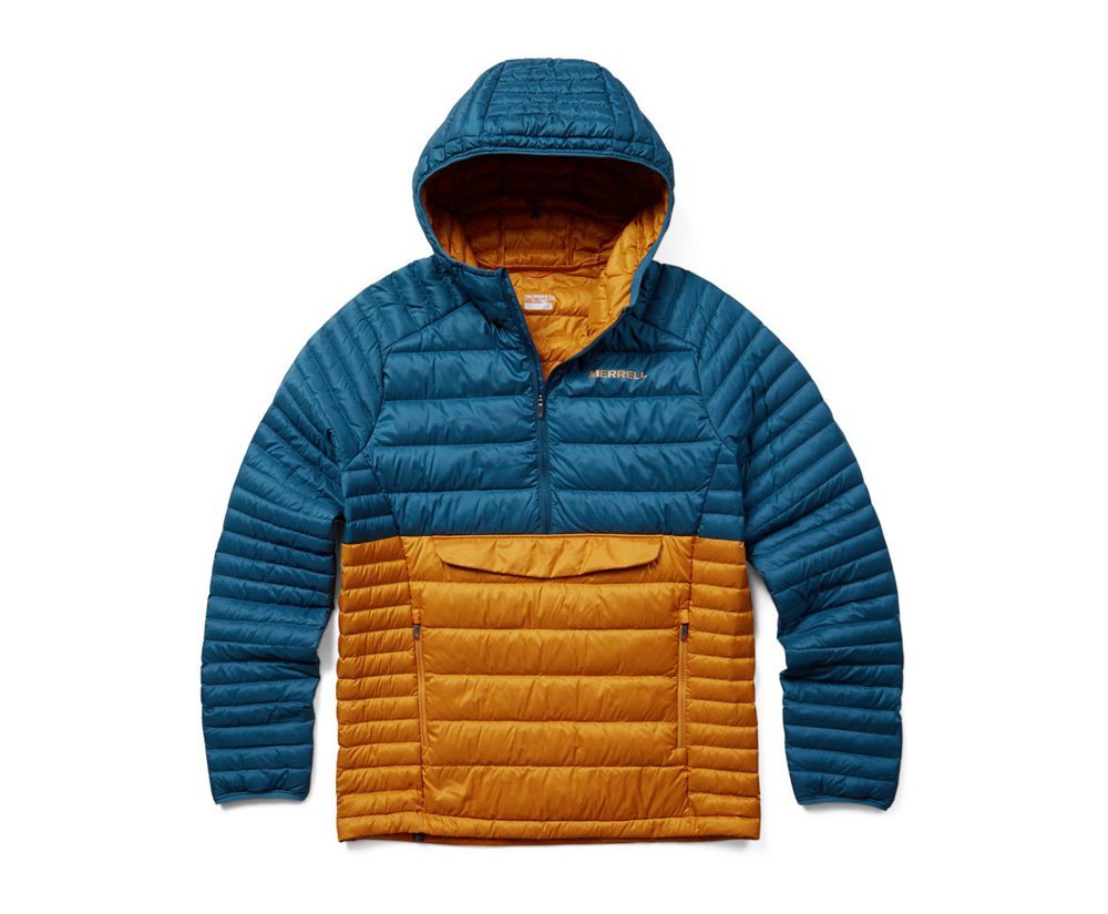 Merrell Jackets Blue/Yellow - Ridgevent™ Thermo Anorak - Mens 79KBNJFDM